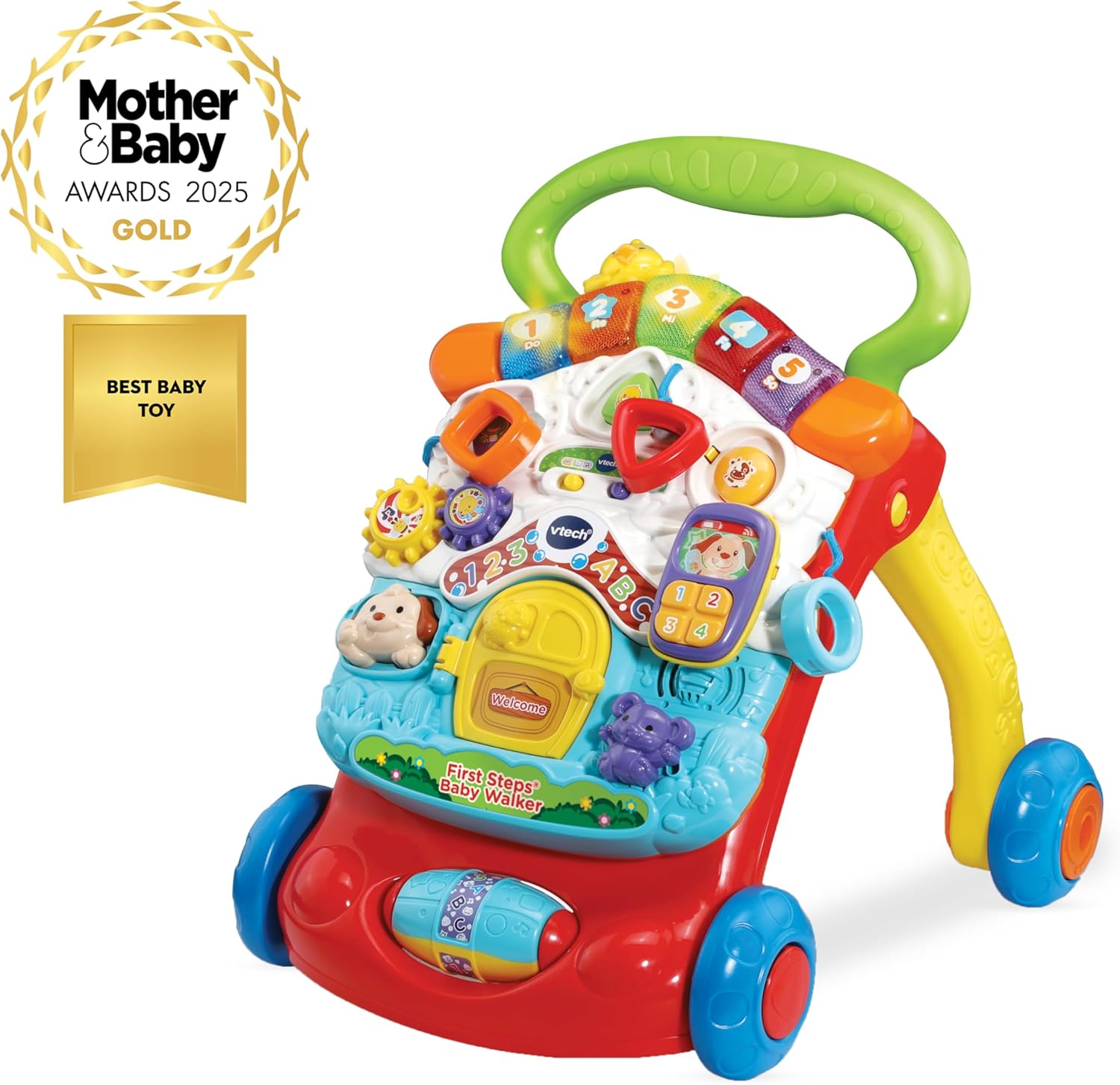 VTech First Steps Baby Walker | Push Along Walker Baby Toy with Shapes, Sounds, Music, Phrases, Pretend Play and More — Photograph 2 of 12