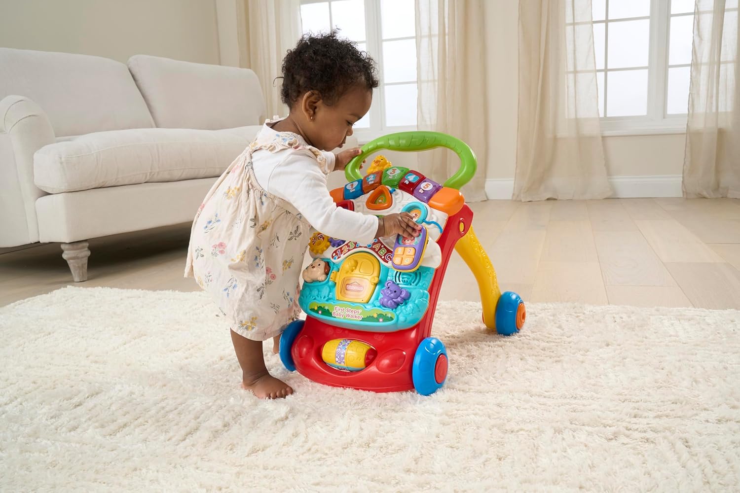 VTech First Steps Baby Walker | Push Along Walker Baby Toy with Shapes, Sounds, Music, Phrases, Pretend Play and More — Photograph 6 of 12